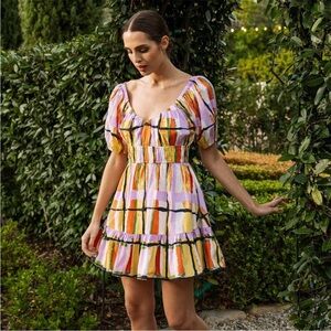 Cleobella lona Mini Dress Saffron Hale Print XS